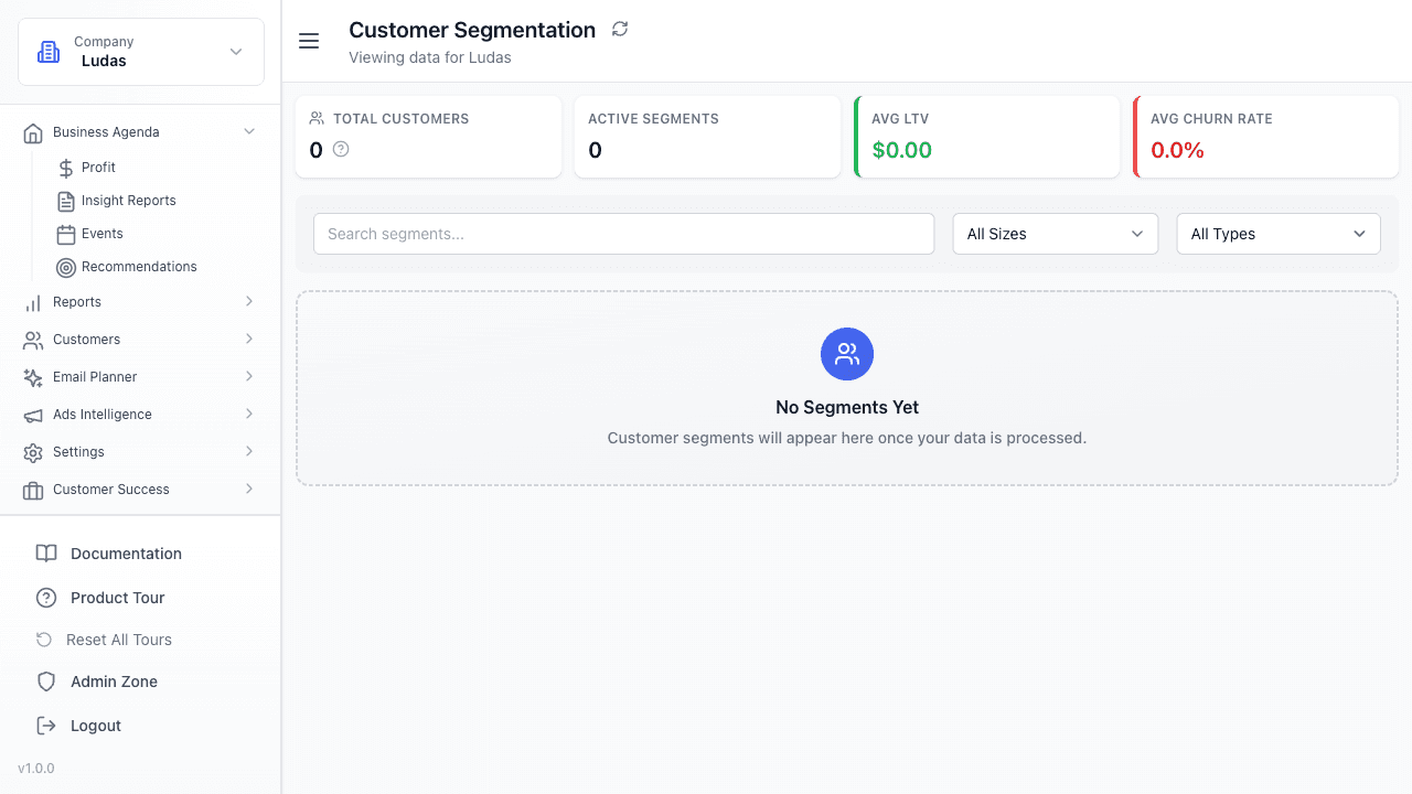 Finsi customer lifecycle and health scoring dashboard